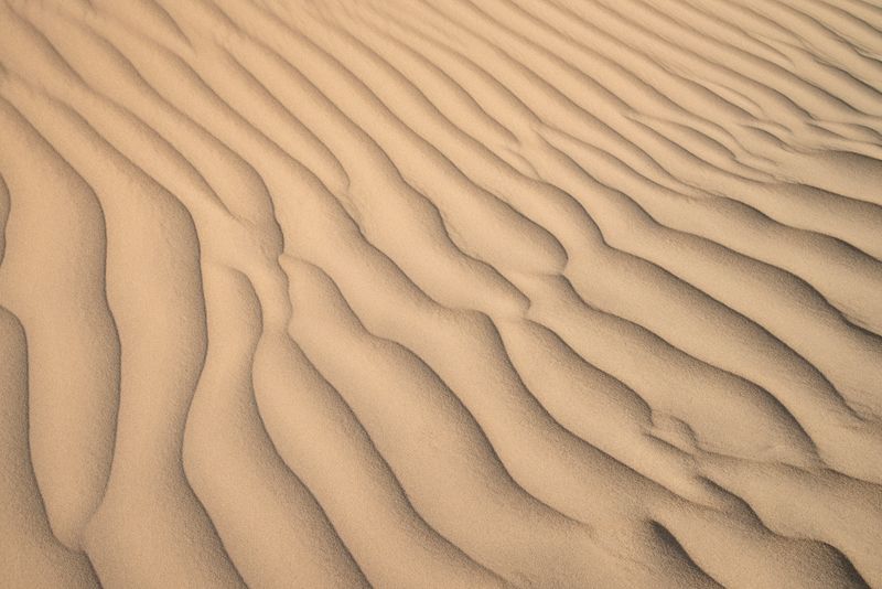 Wind-rippled sand, a map written in the ground
